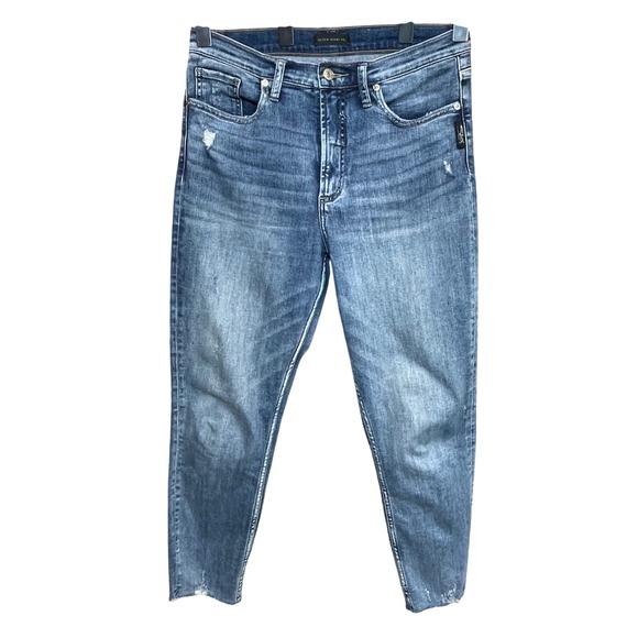 Silver Jeans Co. Denim - Silver Jeans Co Calley Skinny Crop Jeans Womens Size 29 Blue Distressed Raw Hem